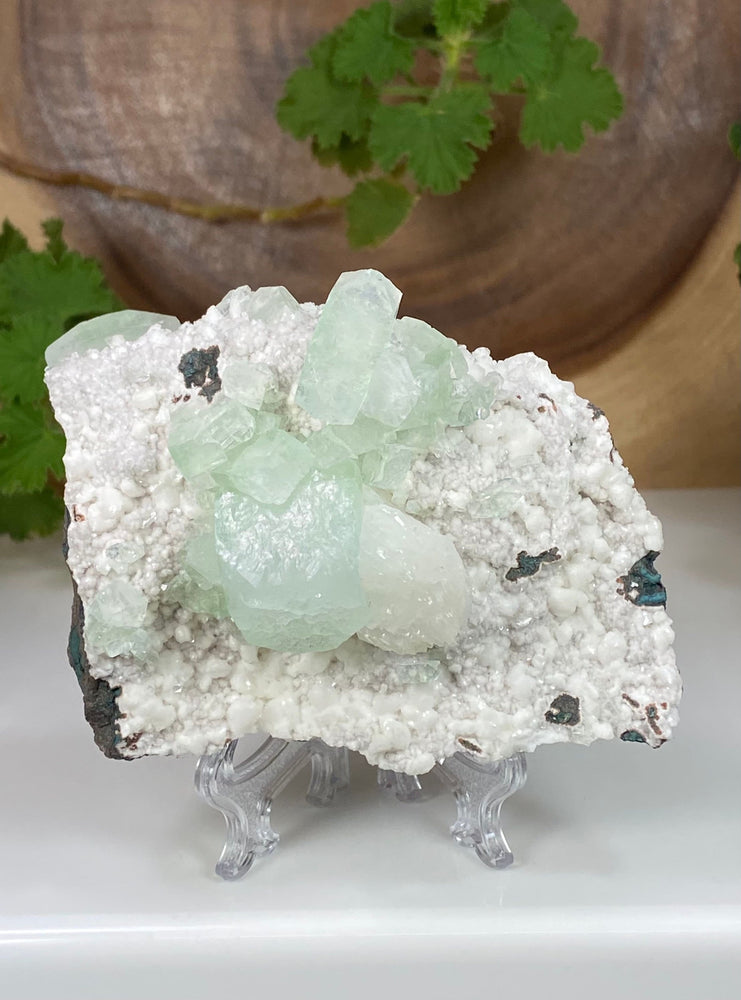 Apophyllite Crystals with Heulandite and Druzy Chalcedony from Nashik, India - Natural Zeolite Display Piece Perfect for Mineral Collections