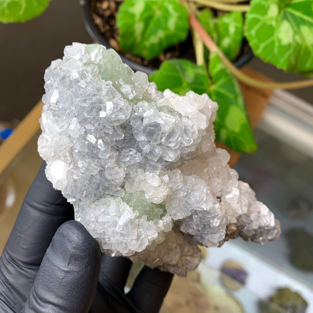 Etched Green Fluorite w/ Fluorescent Calcite Crystals in Matrix from The Xianghualin Mine, China - The Perfect Gift for Mineral Collectors
