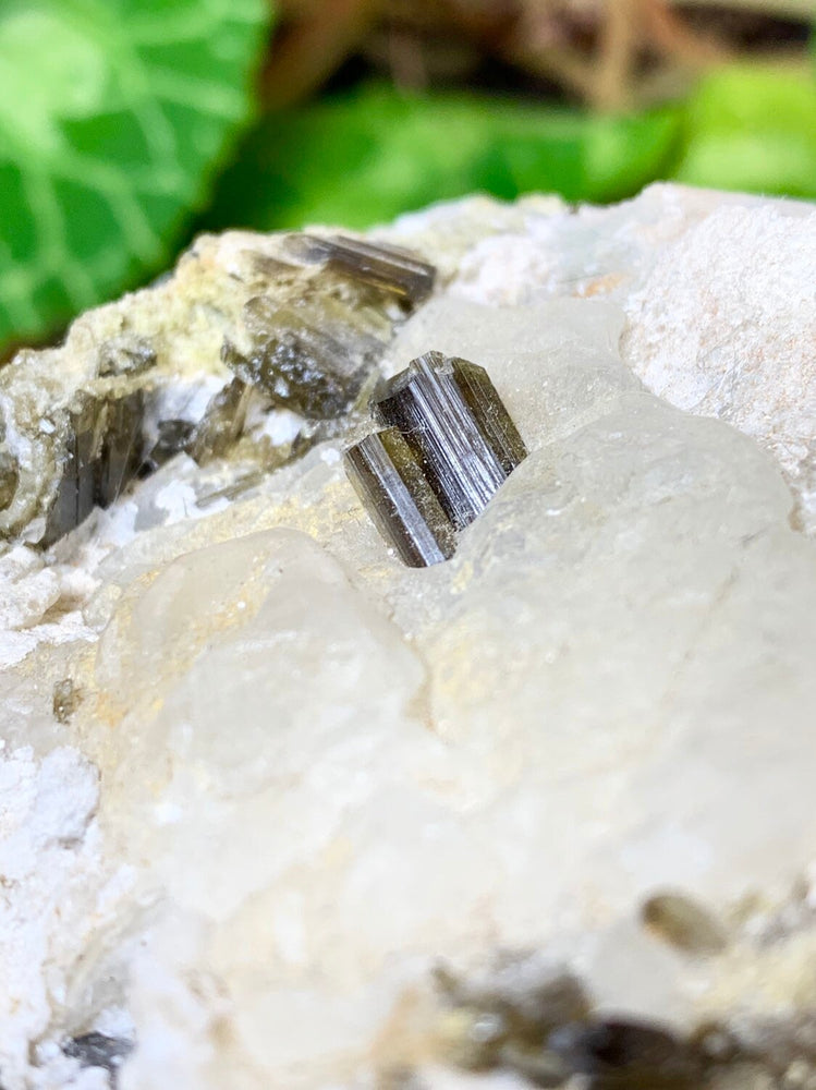 
                  
                    Load image into Gallery viewer, Epidote Crystals Clustered on Fluorescent Calcite Matrix from Afghanistan Perfect for Mineral Collections and Collectors of ALL Ages 20% OFF
                  
                