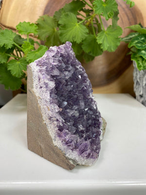 
                  
                    Load image into Gallery viewer, Amethyst Crystal Cluster with Natural Basalt Matrix from Brazil - Self Standing Display Piece Perfect for Home Decor, Collections, and Gifts
                  
                