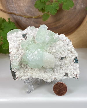 
                  
                    Load image into Gallery viewer, Apophyllite Crystals with Heulandite and Druzy Chalcedony from Nashik, India - Natural Zeolite Display Piece Perfect for Mineral Collections
                  
                