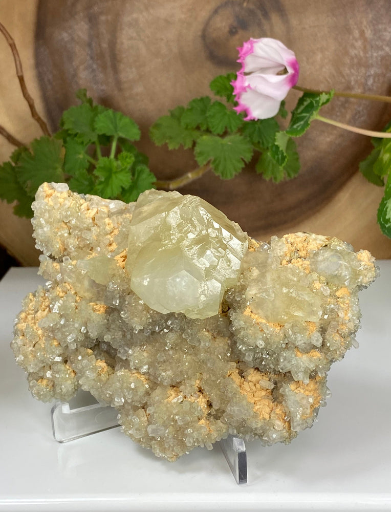 
                  
                    Load image into Gallery viewer, Calcite Crystals w/ Calcite in Matrix from Inner Mongolia - Natural Mineral Display Piece Perfect for Collections and Metaphysics
                  
                