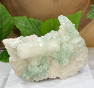 
                  
                    Load image into Gallery viewer, Light Green Apophyllite var. Fluorapophyllite Crystals with Stilbite and Heulandite from Nashik, India - Beautiful Natural Collectors Piece
                  
                