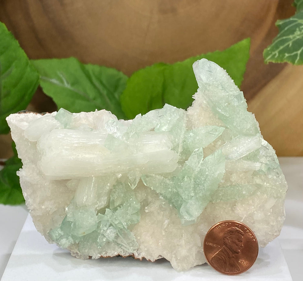 
                  
                    Load image into Gallery viewer, Light Green Apophyllite var. Fluorapophyllite Crystals with Stilbite and Heulandite from Nashik, India - Beautiful Natural Collectors Piece
                  
                