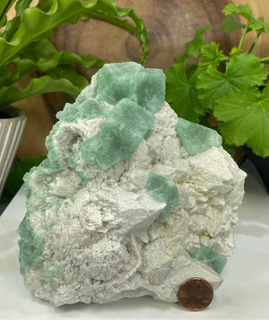 
                  
                    Load image into Gallery viewer, Elestial Candle Quartz with Green Fluorite Crystals from Inner Mongolia - Natural Mineral Display Piece Perfect for Collectors and Healing
                  
                