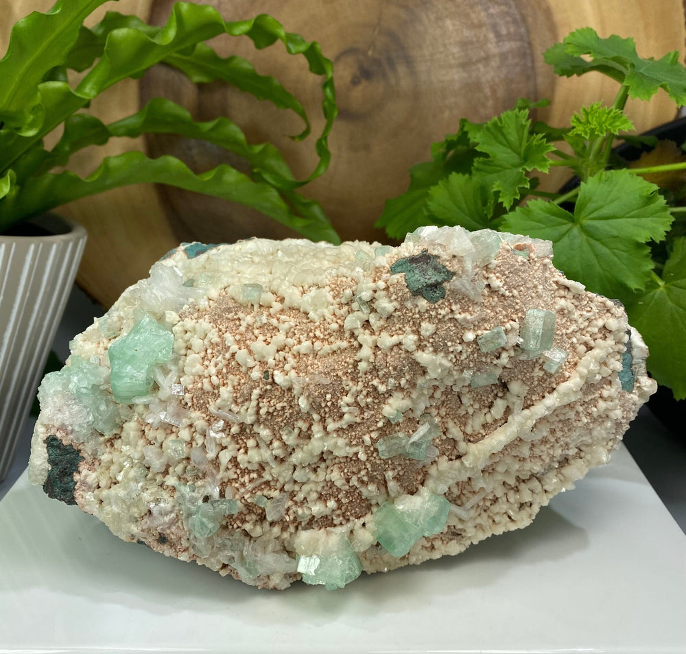 Green Apophyllite Crystals with Stilbite and Heulandite from Nashik, India - Natural Zeolite Display Piece Perfect for Mineral Collectors