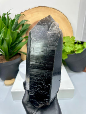
                  
                    Load image into Gallery viewer, Black Smoky Quartz with Rutile Inclusions and Lepidolite from Minas Gerais, Brazil - Perfect for Mineral Collections + Healing 20% OFF SALE
                  
                