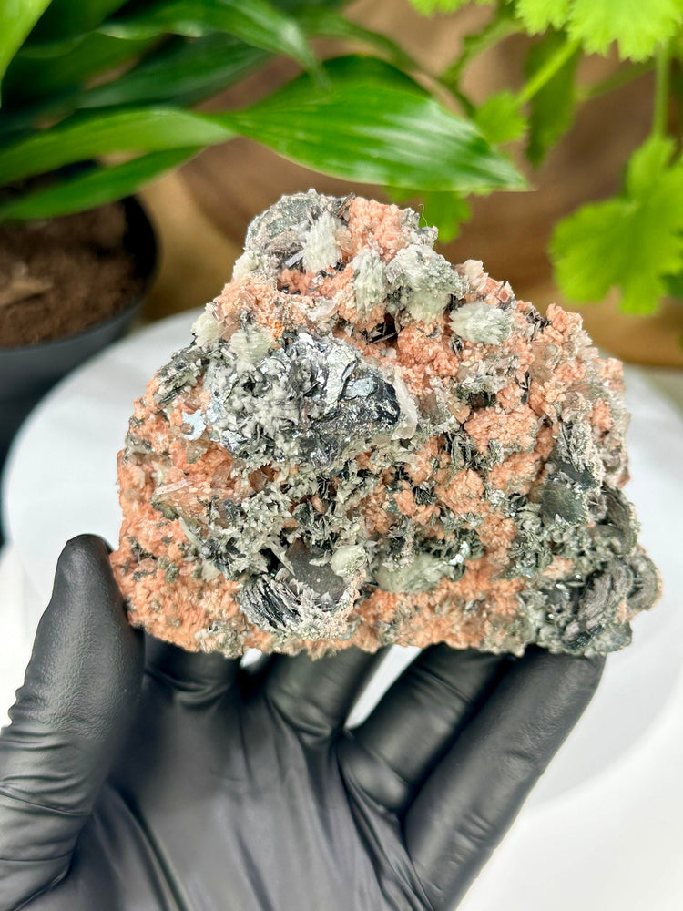
                  
                    Load image into Gallery viewer, Extremely Rare Rhodochrosite w/ Hematite Rosettes, Clear Quartz Crystals, White Quartz, and Calcite from the Guangdong Province 20% OFF SALE
                  
                