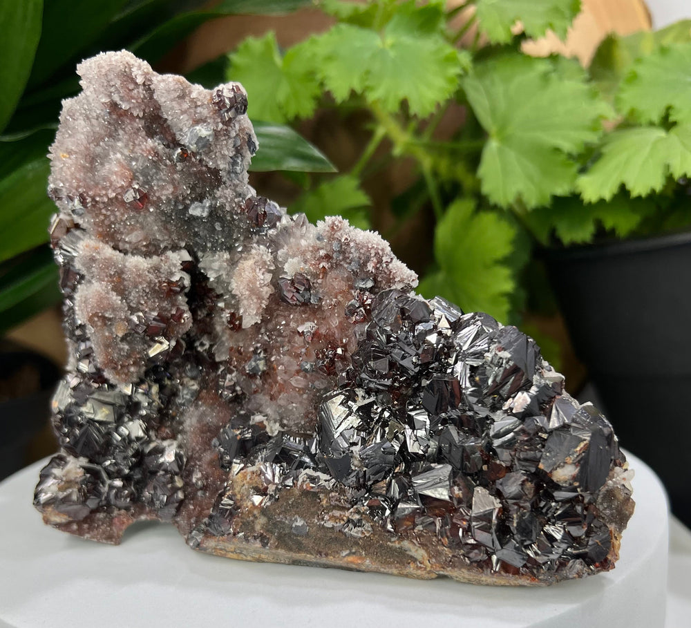 
                  
                    Load image into Gallery viewer, Sphalerite Crystals with Chalcedony from The Shuikoushan Mine, Hunan Province - Natural Mineral Display Piece Perfect for Collectors 20% OFF
                  
                