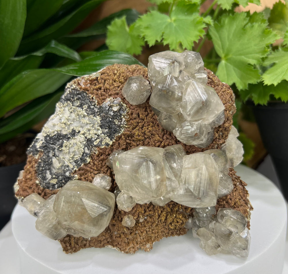 RARE Included Calcite Crystals with Pyrite and Galena from Hubei Province -Natural Mineral Display Piece Perfect for Collectors + Healing