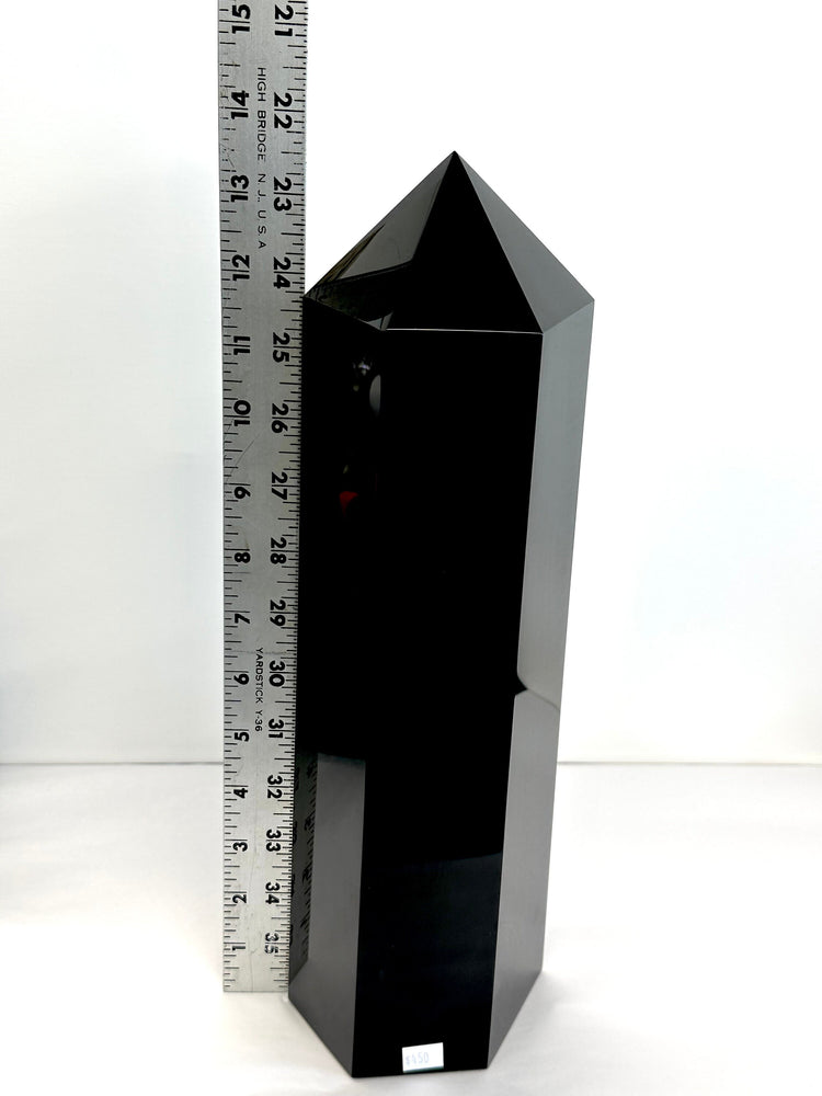 
                  
                    Load image into Gallery viewer, HUGE 14” Black Obsidian Crystal Tower - Large Polished Display Piece 13 lbs 10.2oz from Mexico - Perfect for Mineral Collections and Healing
                  
                