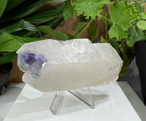 
                  
                    Load image into Gallery viewer, Fluorite w/ Purple Saturation on Terminated Quartz Crystal, Yaogangxian Mine -  Natural Display Piece Perfect for Collectors + Healing
                  
                