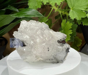 
                  
                    Load image into Gallery viewer, Elestial Quartz with Cubic Purple Fluorite Crystals from The Hunan Province - Natural Mineral Display Piece Perfect for Collectors + Healing
                  
                