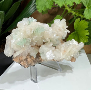 
                  
                    Load image into Gallery viewer, Green Fluorapophyllite Crystals w/ Heulandite and Stilbite from Ahmednagar, Maharashtra, India - Perfect for Mineral Collections + Healing
                  
                